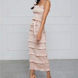 V.Chapman Dusty Rose Pink Wedding Guest/Bridesmaid Midi Dress